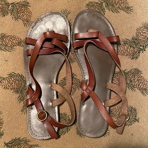 Brown leather size 8 Faded Glory Sandals